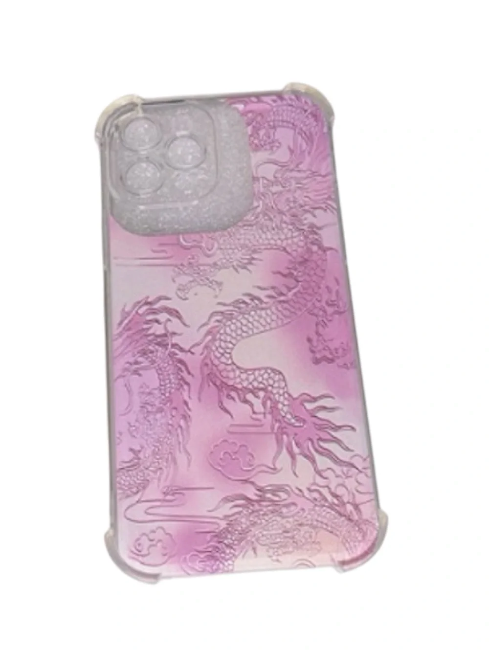 Coquette pink transparent Chinese dragon Protective iPhone 16 pro Case